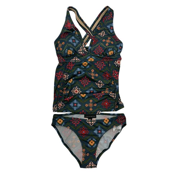 A Pea in the Pod Floral Tankini Swimsuit Set XS | Retro Boho Maternity Swimwear - Picture 3 of 6